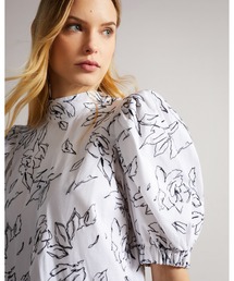 LUULAH パフスリーブ バックリボン ブラウス