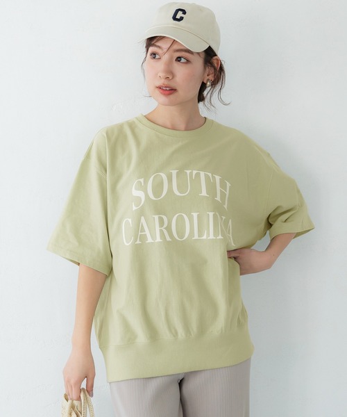 coca（coca）（コカ）の「ビッグシルエットプリントロゴプルオーバー（Tシャツ/カットソー・レディース・ライトグレー/ライトブルー/チャコールグレー/ベージュ/ライトグリーン/ブラック/ホワイト/グレー/ネイビー・M/L）」の7枚目の写真