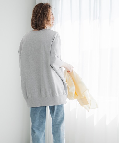 coca（coca）（コカ）の「ビッグシルエットプリントロゴプルオーバー（Tシャツ/カットソー・レディース・ライトグレー/ライトブルー/チャコールグレー/ベージュ/ライトグリーン/ブラック/ホワイト/グレー/ネイビー・M/L）」の20枚目の写真