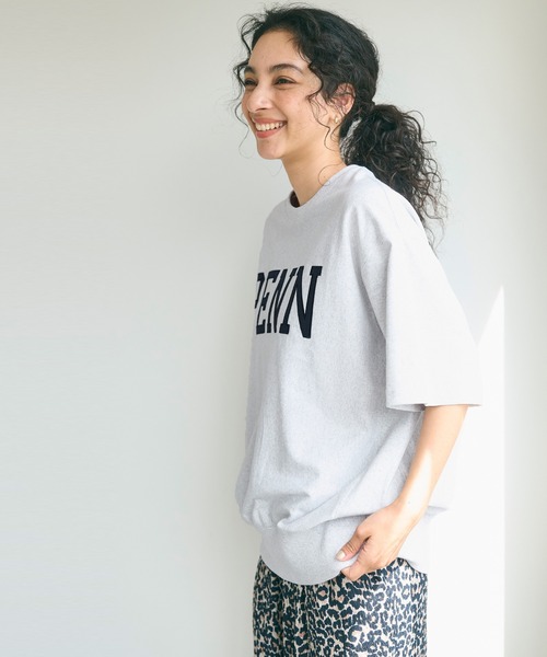 coca（coca）（コカ）の「ビッグシルエットプリントロゴプルオーバー（Tシャツ/カットソー・レディース・ライトグレー/ライトブルー/チャコールグレー/ベージュ/ライトグリーン/ブラック/ホワイト/グレー/ネイビー・M/L）」の11枚目の写真