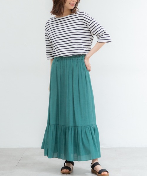 Honeys（ハニーズ）の「ボーダーゆるＴシャツ（Tシャツ/カットソー・レディース・ネイビー系/ベージュ系その他/ネイビー系1/ホワイト×ネイビー・S/L/M）」の9枚目の写真