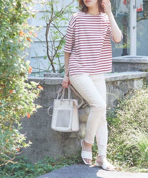 Honeys（ハニーズ）の「ボーダーゆるＴシャツ（Tシャツ/カットソー・レディース・ネイビー系/ベージュ系その他/ネイビー系1/ホワイト×ネイビー・S/L/M）」の19枚目の写真