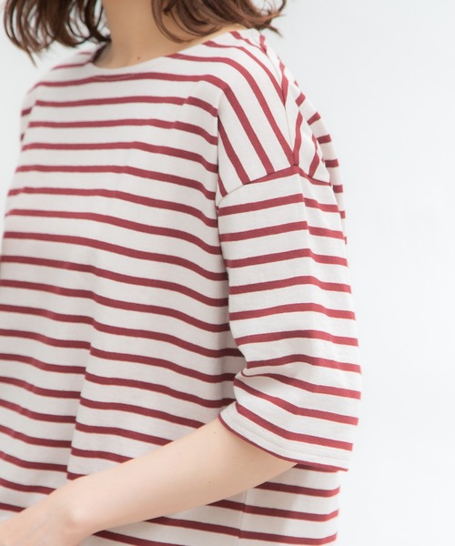 Honeys（ハニーズ）の「ボーダーゆるＴシャツ（Tシャツ/カットソー・レディース・ネイビー系/ベージュ系その他/ネイビー系1/ホワイト×ネイビー・S/L/M）」の16枚目の写真