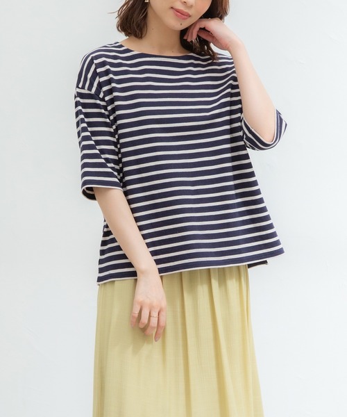 Honeys（ハニーズ）の「ボーダーゆるＴシャツ（Tシャツ/カットソー・レディース・ネイビー系/ベージュ系その他/ネイビー系1/ホワイト×ネイビー・S/L/M）」の21枚目の写真