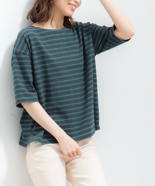 Honeys（ハニーズ）の「ボーダーゆるＴシャツ（Tシャツ/カットソー・レディース・ネイビー系/ベージュ系その他/ネイビー系1/ホワイト×ネイビー・S/L/M）」の14枚目の写真