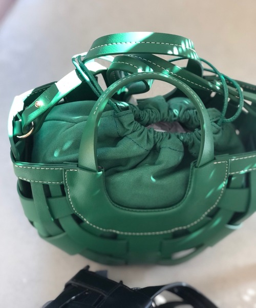 DouDou（ドゥドゥ）の「SSハーフムーンメッシュショルダー（ショルダーバッグ・レディース・グリーン/アイボリー/ブラック・FREE）」の12枚目の写真