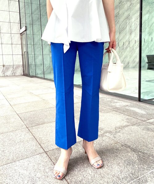 OPAQUE.CLIP(オペークドットクリップ)の「◆ウーリッシュトロピカル フレアパンツ【WEB限定サイズ】(その他パンツ・レディース・ブラック/ブルー/ライトベージュ・40/38/42/36/34)」の3枚目の写真