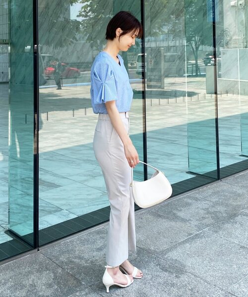 OPAQUE.CLIP(オペークドットクリップ)の「◆ウーリッシュトロピカル フレアパンツ【WEB限定サイズ】(その他パンツ・レディース・ブラック/ブルー/ライトベージュ・40/38/42/36/34)」の11枚目の写真