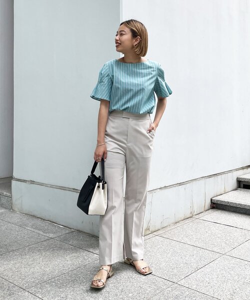 OPAQUE.CLIP(オペークドットクリップ)の「◆ウーリッシュトロピカル フレアパンツ【WEB限定サイズ】(その他パンツ・レディース・ブラック/ブルー/ライトベージュ・40/38/42/36/34)」の19枚目の写真