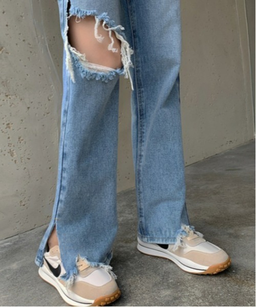 SONA（ソナ）の「SONYUNARA ダメージセミワイドデニムパンツ（デニムパンツ・レディース・ライトブルー・SMALL/MEDIUM/LARGE）」の21枚目の写真
