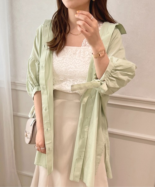 apres jour(アプレジュール)の「パフスリーブチュニックブラウス【ZOZOTOWN限定アイテム】(シャツ/ブラウス・レディース・ネイビー/ミント/ベージュ/ピンク/オフホワイト・X-LARGE/フリー)」の11枚目の写真