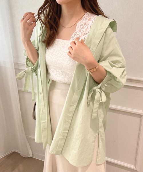 apres jour(アプレジュール)の「パフスリーブチュニックブラウス【ZOZOTOWN限定アイテム】(シャツ/ブラウス・レディース・ネイビー/ミント/ベージュ/ピンク/オフホワイト・X-LARGE/フリー)」の13枚目の写真