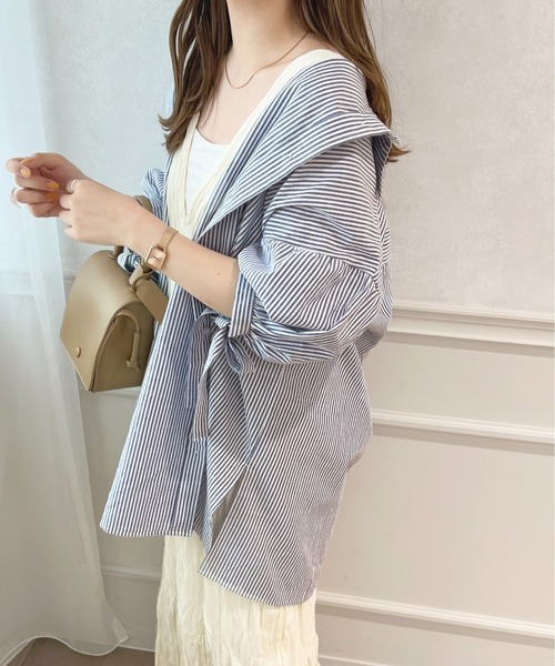 apres jour(アプレジュール)の「パフスリーブチュニックブラウス【ZOZOTOWN限定アイテム】(シャツ/ブラウス・レディース・ネイビー/ミント/ベージュ/ピンク/オフホワイト・X-LARGE/フリー)」の20枚目の写真