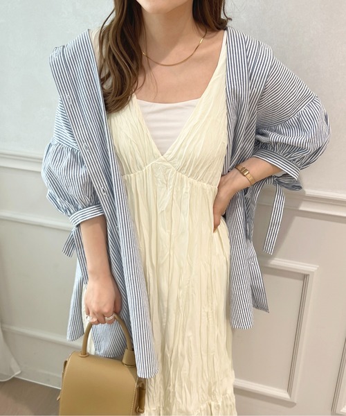 apres jour(アプレジュール)の「パフスリーブチュニックブラウス【ZOZOTOWN限定アイテム】(シャツ/ブラウス・レディース・ネイビー/ミント/ベージュ/ピンク/オフホワイト・X-LARGE/フリー)」の18枚目の写真