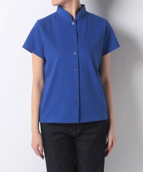 agnes b.（アニエスベー）の「J000 CHEMISE コットンジャージシャツ（シャツ/ブラウス・レディース・ブルー系その他・1/2/3）」の2枚目の写真