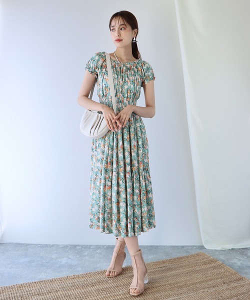 セール 無地 花柄2wayオフショルワンピース ワンピース Blueeast ブルーイースト のファッション通販 Zozotown