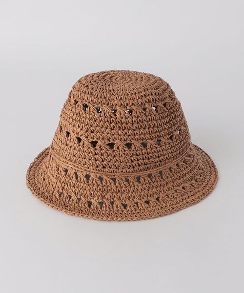 green label relaxing(グリーンレーベルリラクシング)の「GLR スカシ柄 ハット(ハット・キッズ・ナチュラル/ブラウン・FREE)」の4枚目の写真