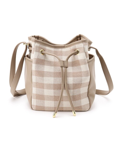 DRESKIP(ドレスキップ)の「◆チェック柄巾着ショルダーバッグ(ショルダーバッグ・レディース・ブラック系1/グリーン系その他3/ベージュ系1・00)」の11枚目の写真