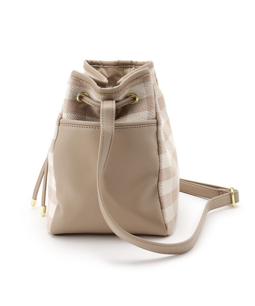 DRESKIP(ドレスキップ)の「◆チェック柄巾着ショルダーバッグ(ショルダーバッグ・レディース・ブラック系1/グリーン系その他3/ベージュ系1・00)」の7枚目の写真