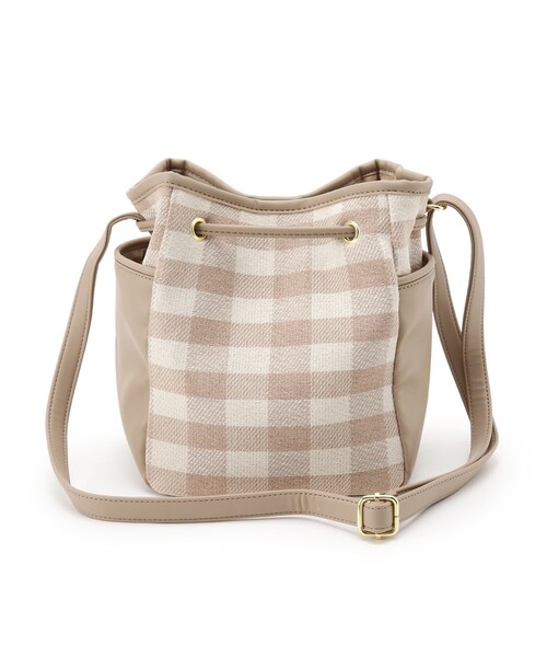 DRESKIP(ドレスキップ)の「◆チェック柄巾着ショルダーバッグ(ショルダーバッグ・レディース・ブラック系1/グリーン系その他3/ベージュ系1・00)」の14枚目の写真