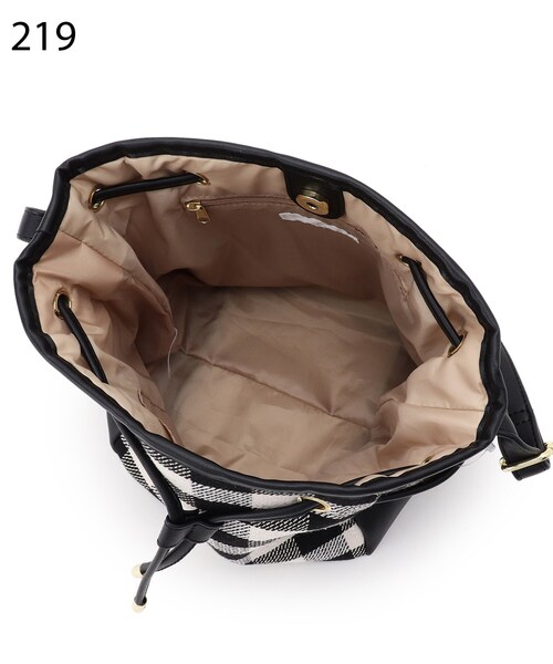 DRESKIP(ドレスキップ)の「◆チェック柄巾着ショルダーバッグ(ショルダーバッグ・レディース・ブラック系1/グリーン系その他3/ベージュ系1・00)」の13枚目の写真