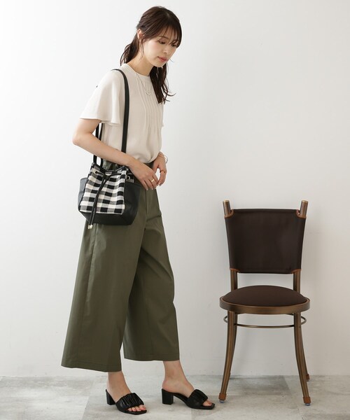 DRESKIP(ドレスキップ)の「◆チェック柄巾着ショルダーバッグ(ショルダーバッグ・レディース・ブラック系1/グリーン系その他3/ベージュ系1・00)」の12枚目の写真