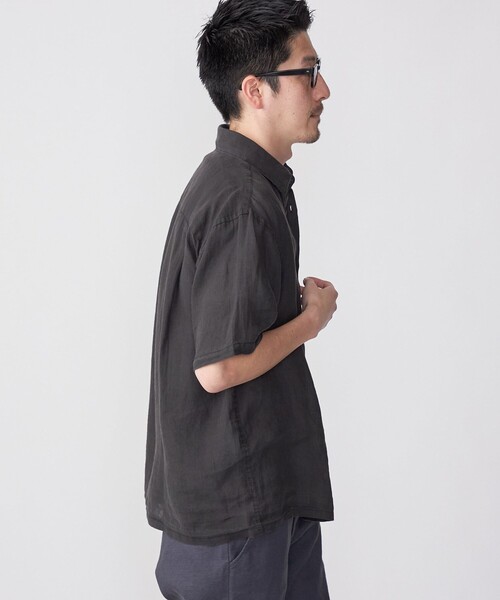 SHIPS（シップス）の「SHIPS: エアリー ラミー ガーメントダイ レギュラーカラーシャツ S/S（シャツ/ブラウス・メンズ・ライトグレー/ブラック/ネイビー/オリーブ・SMALL/MEDIUM/LARGE/X-LARGE）」の6枚目の写真