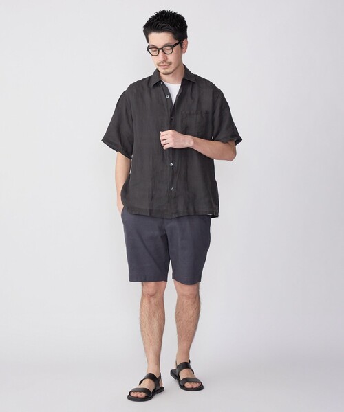 SHIPS（シップス）の「SHIPS: エアリー ラミー ガーメントダイ レギュラーカラーシャツ S/S（シャツ/ブラウス・メンズ・ライトグレー/ブラック/ネイビー/オリーブ・SMALL/MEDIUM/LARGE/X-LARGE）」の7枚目の写真