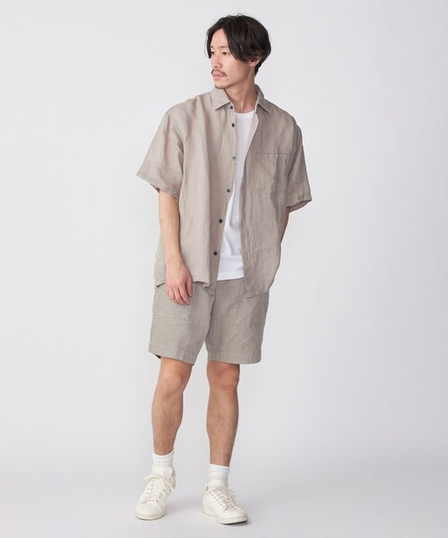 SHIPS（シップス）の「SHIPS: エアリー ラミー ガーメントダイ レギュラーカラーシャツ S/S（シャツ/ブラウス・メンズ・ライトグレー/ブラック/ネイビー/オリーブ・SMALL/MEDIUM/LARGE/X-LARGE）」の9枚目の写真