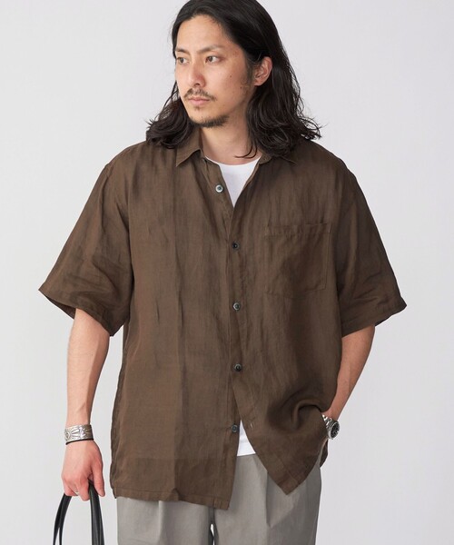 SHIPS（シップス）の「SHIPS: エアリー ラミー ガーメントダイ レギュラーカラーシャツ S/S（シャツ/ブラウス・メンズ・ライトグレー/ブラック/ネイビー/オリーブ・SMALL/MEDIUM/LARGE/X-LARGE）」の10枚目の写真