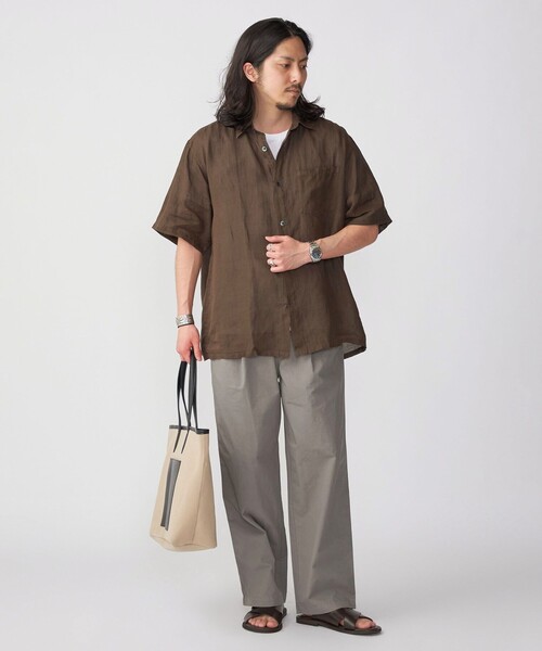 SHIPS（シップス）の「SHIPS: エアリー ラミー ガーメントダイ レギュラーカラーシャツ S/S（シャツ/ブラウス・メンズ・ライトグレー/ブラック/ネイビー/オリーブ・SMALL/MEDIUM/LARGE/X-LARGE）」の11枚目の写真