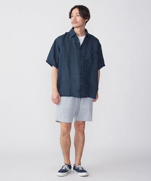 SHIPS（シップス）の「SHIPS: エアリー ラミー ガーメントダイ レギュラーカラーシャツ S/S（シャツ/ブラウス・メンズ・ライトグレー/ブラック/ネイビー/オリーブ・SMALL/MEDIUM/LARGE/X-LARGE）」の13枚目の写真