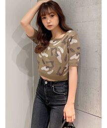 GYDA（ジェイダ）の「2WAYカモフラニットトップス（ニット/セーター）」