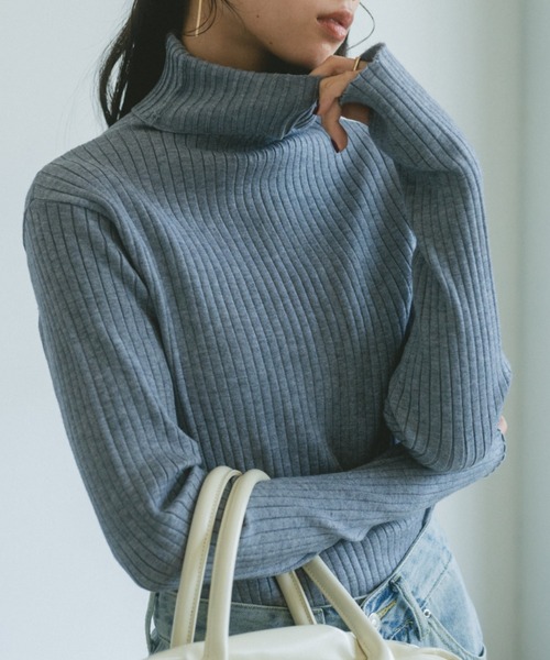 VANNIE U(ヴァニーユー)の「フィンガータートルニット(ニット/セーター・レディース・ブラック/ベージュ/パープル/ブラウン/ピンク/グリーン/アイボリー/レッド/グレー/ライトグレー・FREE)」の6枚目の写真