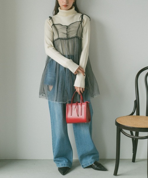 VANNIE U(ヴァニーユー)の「フィンガータートルニット(ニット/セーター・レディース・ブラック/ベージュ/パープル/ブラウン/ピンク/グリーン/アイボリー/レッド/グレー/ライトグレー・FREE)」の11枚目の写真