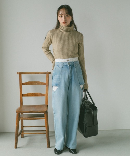 VANNIE U(ヴァニーユー)の「フィンガータートルニット(ニット/セーター・レディース・ブラック/ベージュ/パープル/ブラウン/ピンク/グリーン/アイボリー/レッド/グレー/ライトグレー・FREE)」の13枚目の写真