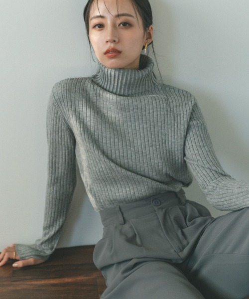 VANNIE U(ヴァニーユー)の「フィンガータートルニット(ニット/セーター・レディース・ブラック/ベージュ/パープル/ブラウン/ピンク/グリーン/アイボリー/レッド/グレー/ライトグレー・FREE)」の17枚目の写真