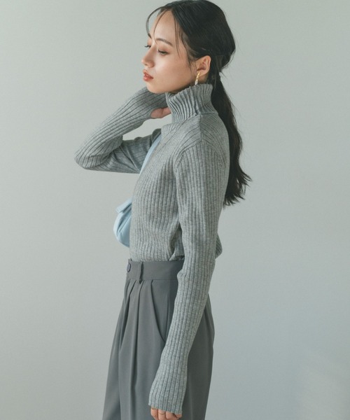 VANNIE U(ヴァニーユー)の「フィンガータートルニット(ニット/セーター・レディース・ブラック/ベージュ/パープル/ブラウン/ピンク/グリーン/アイボリー/レッド/グレー/ライトグレー・FREE)」の18枚目の写真