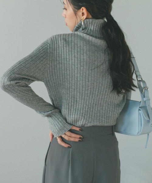 VANNIE U(ヴァニーユー)の「フィンガータートルニット(ニット/セーター・レディース・ブラック/ベージュ/パープル/ブラウン/ピンク/グリーン/アイボリー/レッド/グレー/ライトグレー・FREE)」の21枚目の写真