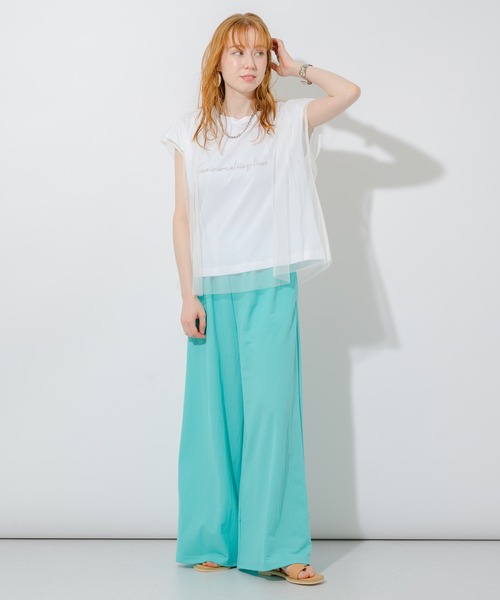 Paradise Picnic（パラダイスピクニック）の「チュール重ねロゴT（Tシャツ/カットソー・レディース・ブラック/ホワイト/イエロー・FREE）」の17枚目の写真