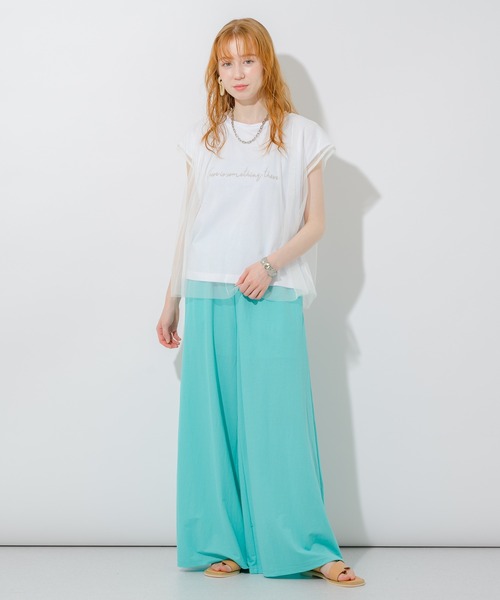 Paradise Picnic（パラダイスピクニック）の「チュール重ねロゴT（Tシャツ/カットソー・レディース・ブラック/ホワイト/イエロー・FREE）」の20枚目の写真