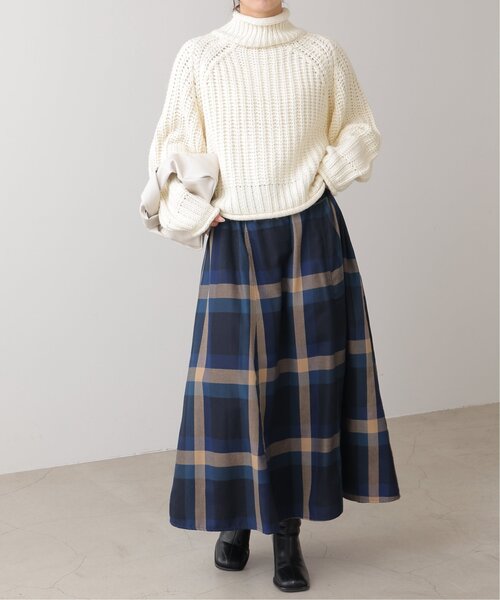 frames RAY CASSIN（フレームスレイカズン）の「T/Rビッグチェックスカート（スカート・レディース・ブラウン系/グリーン系/ブルー系/パープル系・FREE）」の6枚目の写真