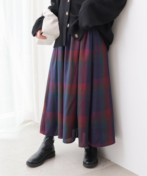frames RAY CASSIN（フレームスレイカズン）の「T/Rビッグチェックスカート（スカート・レディース・ブラウン系/グリーン系/ブルー系/パープル系・FREE）」の20枚目の写真