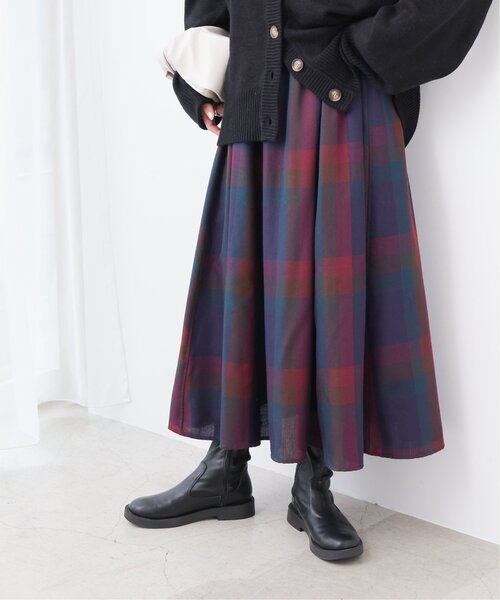 frames RAY CASSIN（フレームスレイカズン）の「T/Rビッグチェックスカート（スカート・レディース・ブラウン系/グリーン系/ブルー系/パープル系・FREE）」の21枚目の写真