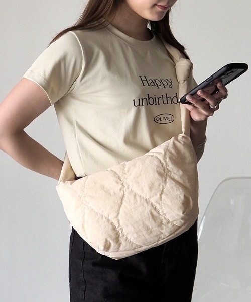 Riberry（リベリー）の「キルティングミニショルダーバッグ（ショルダーバッグ・レディース・アイボリー/ブラック/カーキ/イエロー/ベージュ・FREE）」の21枚目の写真