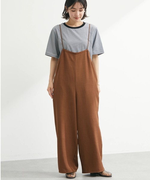 Green Parks(グリーンパークス)の「ゆったりサロペット(サロペット/オーバーオール・レディース・ブラック/ブラウン・FREE)」の2枚目の写真