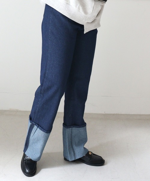 DONOBAN（ドノバン）の「ロールアップデニム（デニムパンツ・レディース・ダークインディゴブルー・F）」の12枚目の写真