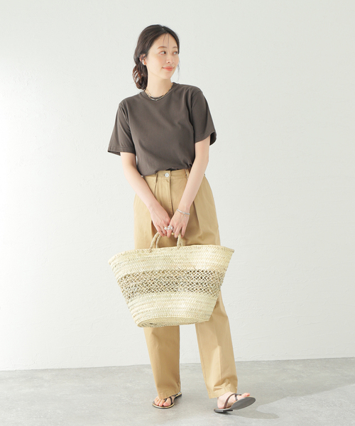 Spick & Span（スピックアンドスパン）の「ピグメントダイベーシックTシャツ（Tシャツ/カットソー・レディース・チャコールグレー/キャメル・FREE）」の7枚目の写真