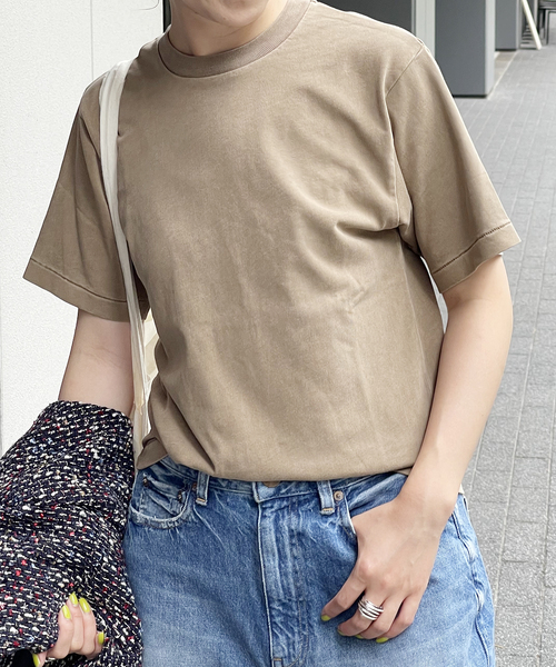 Spick & Span（スピックアンドスパン）の「ピグメントダイベーシックTシャツ（Tシャツ/カットソー・レディース・チャコールグレー/キャメル・FREE）」の12枚目の写真