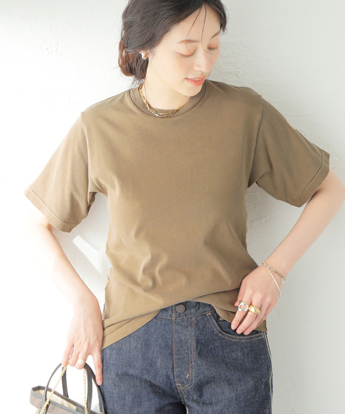 Spick & Span（スピックアンドスパン）の「ピグメントダイベーシックTシャツ（Tシャツ/カットソー・レディース・チャコールグレー/キャメル・FREE）」の10枚目の写真